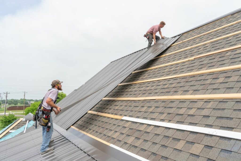 installing a Panel-Loc Plus metal roof panel